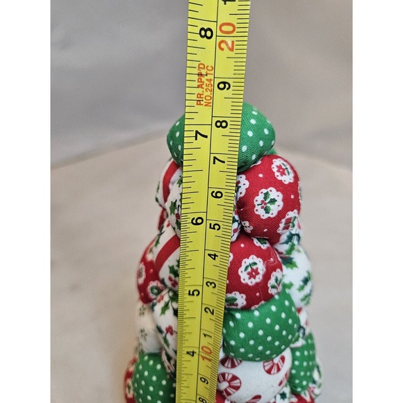 Two Fabric Stuffed Christmas Trees Handmade Table Decoration Holiday Decor - Picture 8 of 16